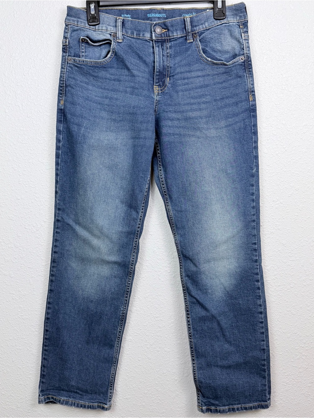 Thereabouts Boys Jeans 16 Husky Straight Fit Medium Wash Stretch Denim